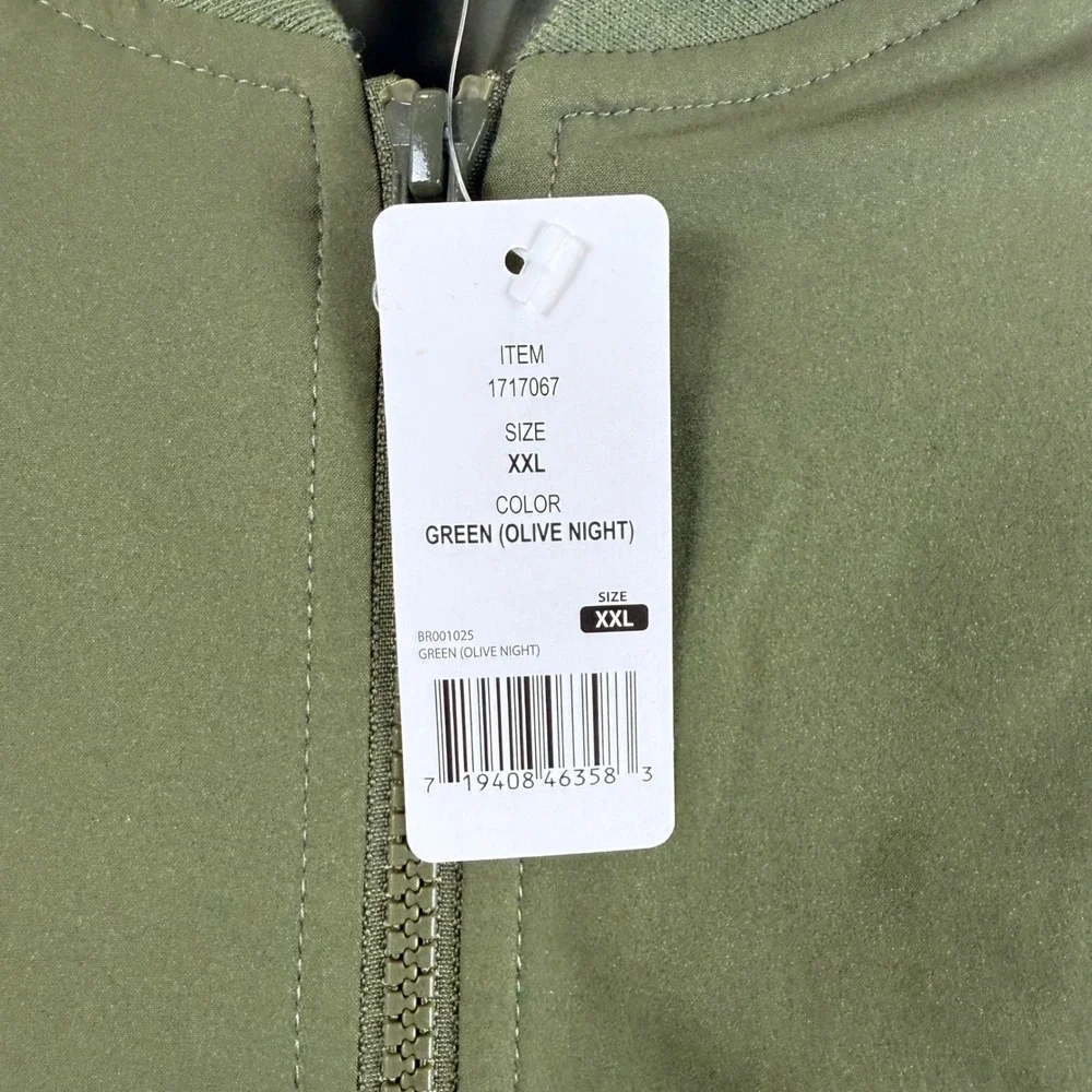 Banana Republic Bomber Jacket Mens XXL Green Olive Night Polyester Casual Zip Up